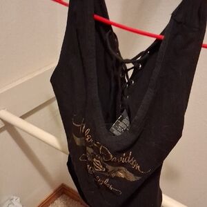 Harley-Davidson Black and Gold Women's Bag